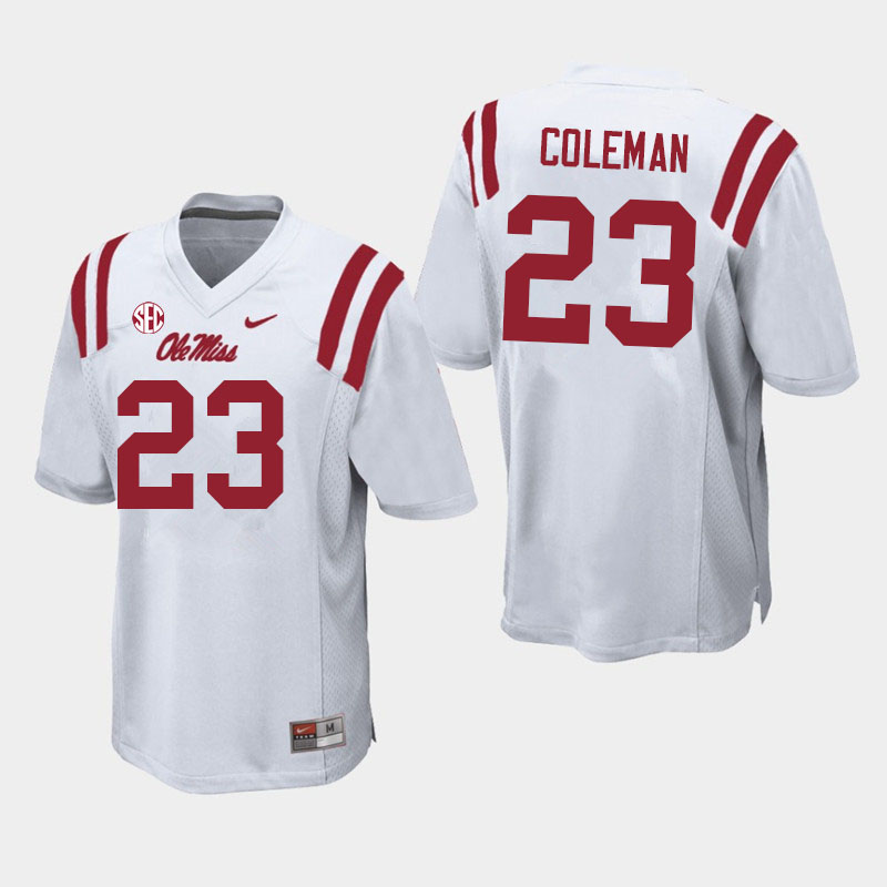 Khari Coleman Ole Miss Rebels NCAA Men's White #23 Stitched Limited College Football Jersey OAR6058LC